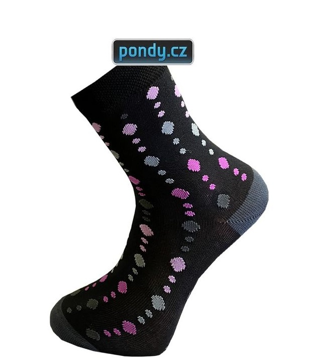Ponožky PONDY dámské vzorované 3/4 výška lemu