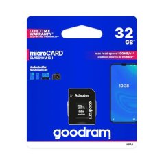 Paměťová karta micro SDHC 32GB UHS-I Class 10, U1 včetně SD adaptéru pro fotopasti