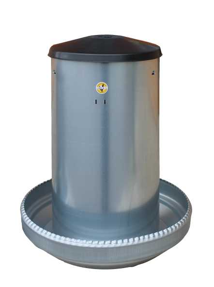 Tubusové krmítko pro slepice, drůbež plechové