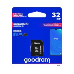 Paměťová karta micro SDHC 32GB UHS-I Class 10, U1 včetně SD adaptéru pro fotopasti