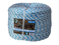 Vodivý provaz, lano pro ohradník 6mm bílomodrý, 400m