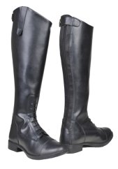 Jezdecké boty dámské HKM New Fashion syntetické krátké/široké lýtko černé