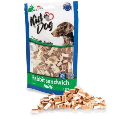 Pamlsek pro psy KIDDOG MINI králičí sendvič, 80g