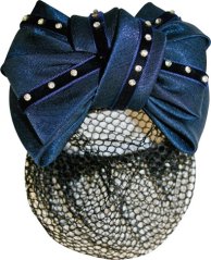 Síťka do vlasů HKM se syntetickými diamanty modrá Síťka do vlasů HKM se syntetickými diamanty modrá