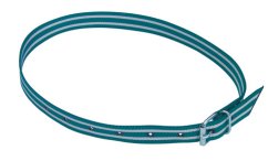 Krční řemen pro krávy na číselné bloky bíločerný s přezkou zelenobílý, 120cm
