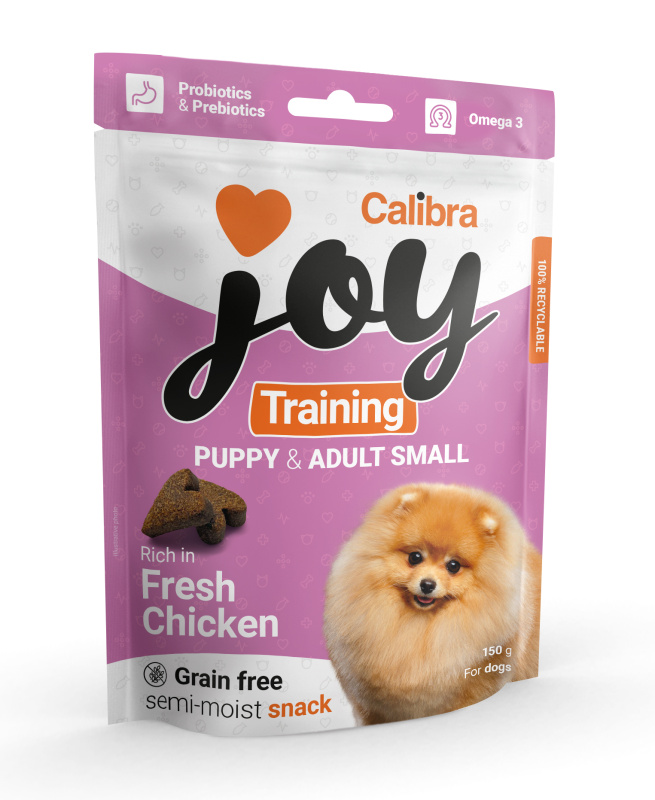 Pamlsek pro štěňata, psy Kuře CALIBRA Joy Dog Training Puppy & Adult Small Chicken, 150g Pamlsek pro štěňata, psy Kuře CALIBRA Joy Dog Training Puppy & Adult Small Chicken, 150g