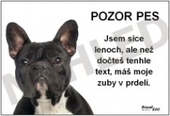 Výstražná tabulka FRANCOUZSKÝ BULDOČEK ČERNÝ