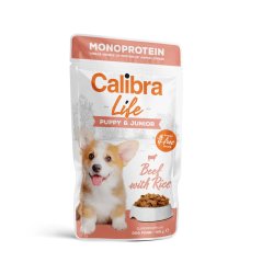 Krmivo pro štěňata a mladé psy Hovězí CALIBRA Dog Life kapsa Puppy&Junior Beef, 150g