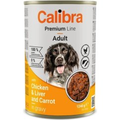 Krmivo pro psy Kuře s játry CALIBRA Dog Premium Chicken&Liver, konzerva 1,24kg