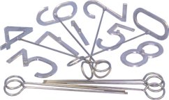 Komplet čísel 0-8 pro razítkování zvířat 9ks, šířka14cm