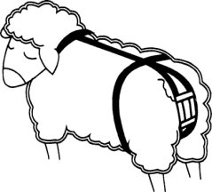 Nylonová bandáž pro ovce a kozy proti výhřezu dělohy