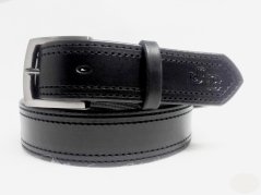 MONTANA Opasek kožený 2x prošívaný s přezkou MONTANA Opasek kožený 2x prošívaný s přezkou