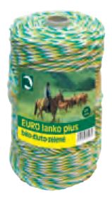 Eurolanko pro elektrický ohradník 3mm bílo-žluto-zelené,