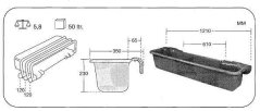 Krmný žlab pro koně, skot, ovce OK PLAST závěsný  120cm, 50 ltr.